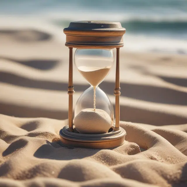 An image of a time capsule containing various stock symbols and an hourglass, symbolizing locked-in investments with vesting or lock-up periods.