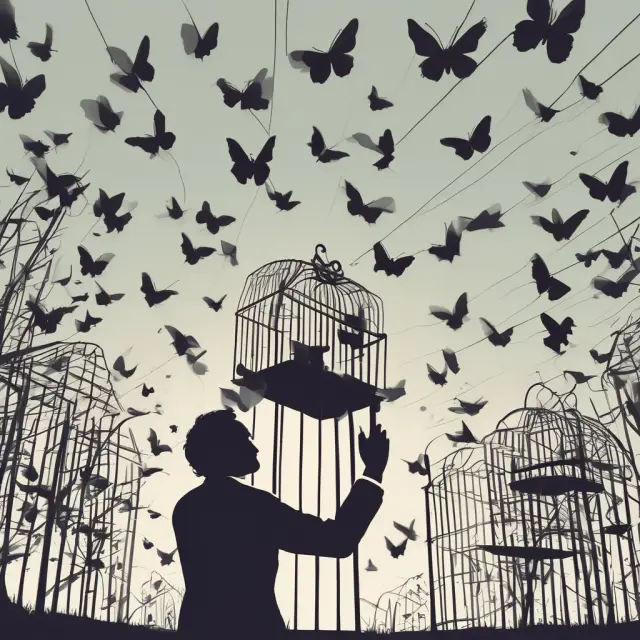 Investor releasing butterflies from cage to illustrate managing and breaking free from locked-in securities