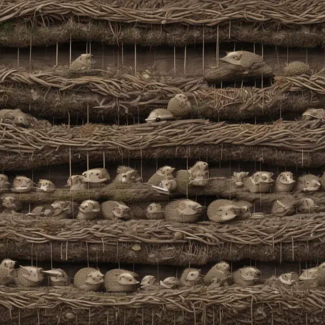 A protective hedgehog nest containing multiple hedge funds, symbolizing the stability provided by individual lock-up periods