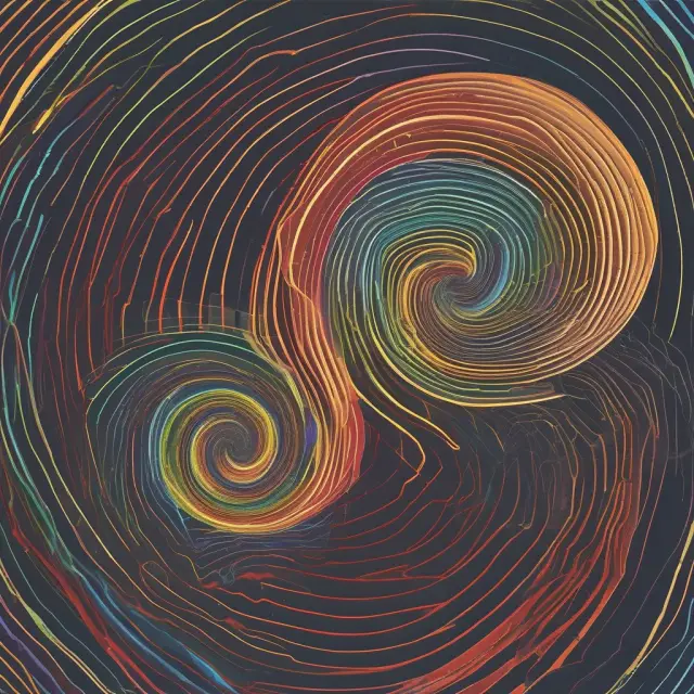 A logarithmic spiral unites a normal distribution (bell curve) with its derived lognormal distribution, symbolizing the relationship between these essential statistical concepts.
