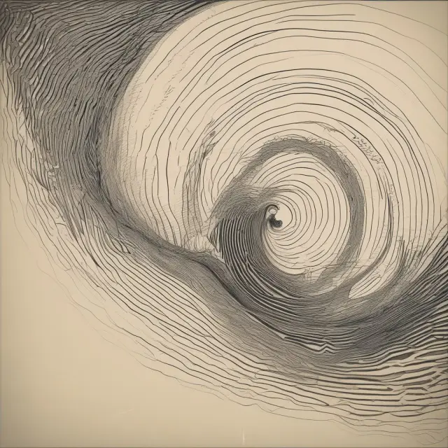 An image showcasing logarithmic price waves unfurling like a spiral on financial trading charts