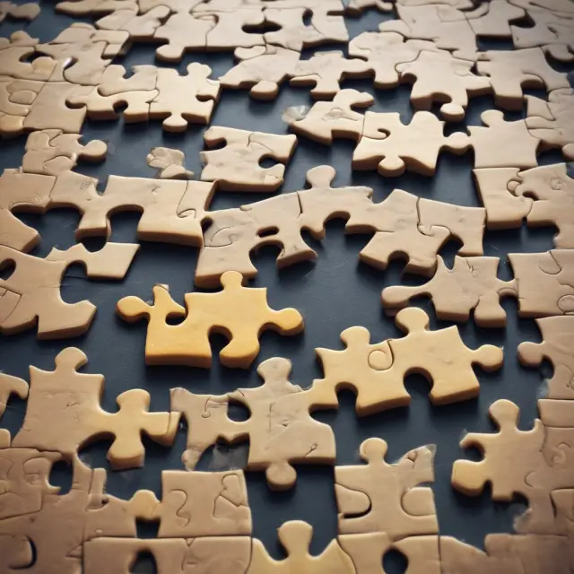 An intricate puzzle depicting logistical processes coming together, symbolizing the best practices for businesses to optimize their logistics for growth and efficiency