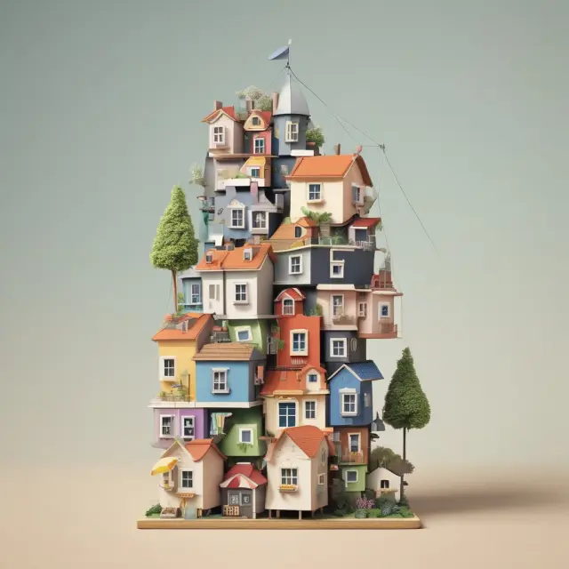 Scale representing affordable housing allocation process with LIHTC credits counterweighting to maintain balance.