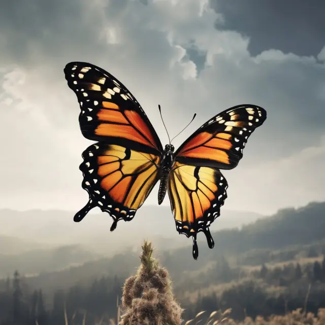 Butterfly emerges from volatility, representing long tail investment opportunities