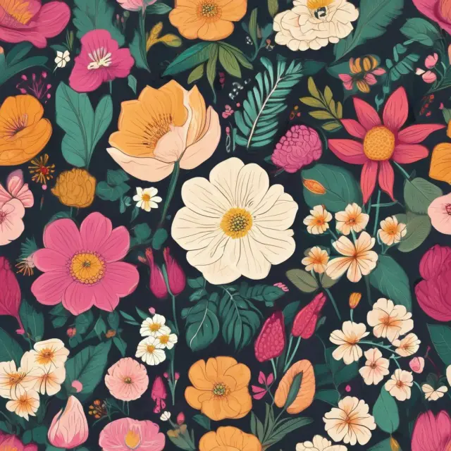 A beautiful garden filled with various niche flowers, each representing successful companies that have thrived through long tail strategies