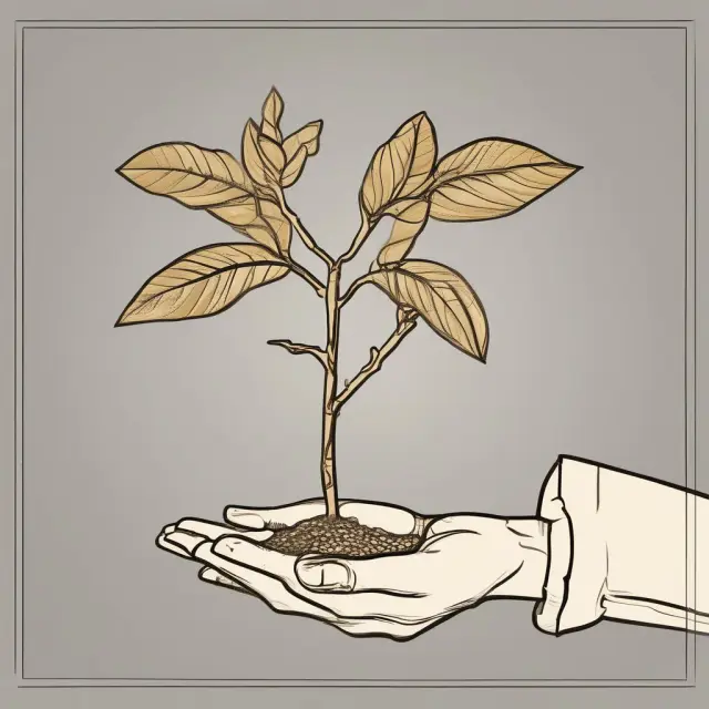 Golden hand with long position futures contract, symbolizing commitment and potential growth