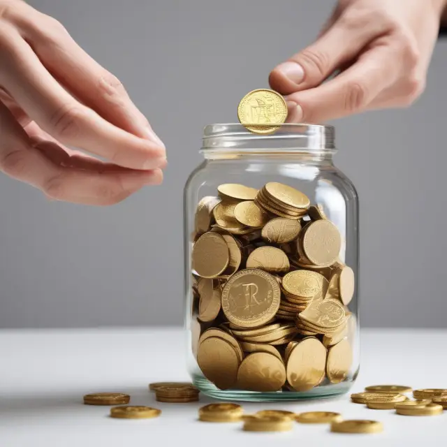 An employer pouring golden coins into a retirement jar labeled