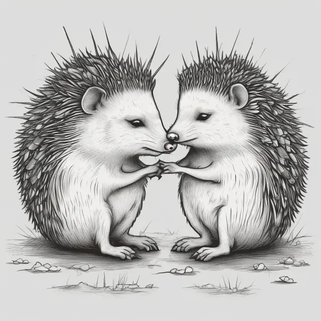 Two hedgehogs illustrating long hedges for cost control and short hedges for profit securing