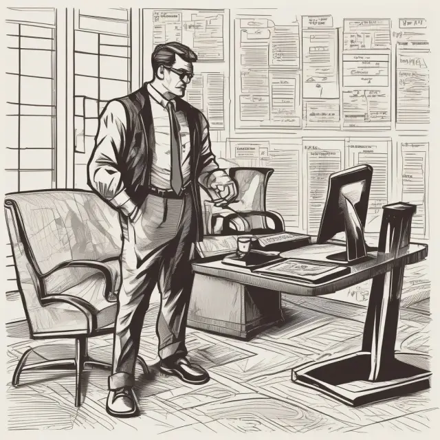 A trader balancing on a scale between call and put options, symbolizing neutral positioning.