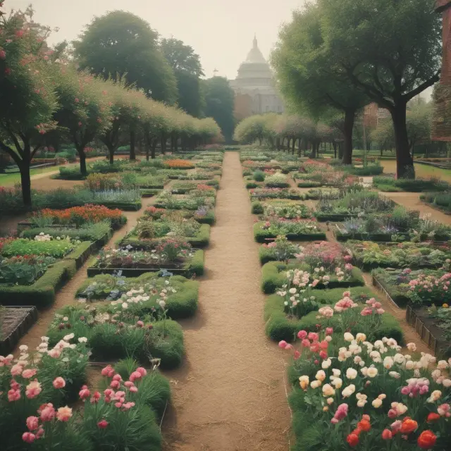 An expanding garden symbolizing the short-term labor and long-term capital investments that foster growth and economies of scale in businesses.