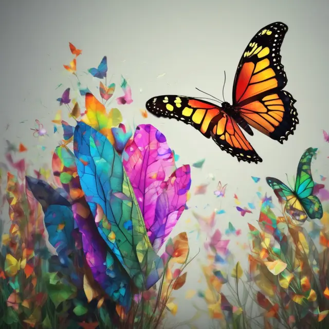 Butterflies symbolizing ICON Long/Short Fund and RiverPark Long/Short Opportunity Fund, emerging from market data chrysalis, representing their strong performance