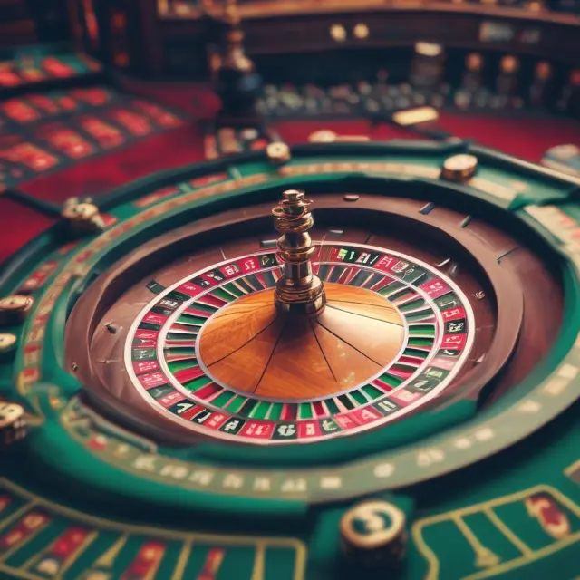 A roulette wheel spinning with derivatives symbols representing convergence trades and losses in LTCM