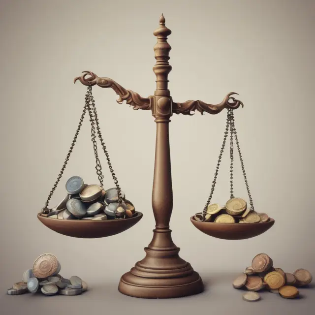 Visual representation of a Yin-Yang scale with debt and equity coins, symbolizing the balance of capital structure in business financing.