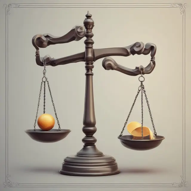 A balance scale shows a floating debt stone counterweighted by anchored equity weights, symbolizing the significance of maintaining a balanced capital structure
