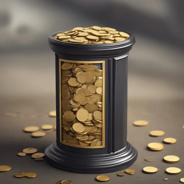 An image of a golden time capsule buried deep within a solid foundation, symbolizing the stable financing provided by long-term debt for companies.