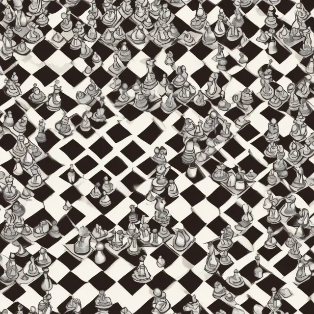 Image: A chessboard populated by players representing debt issuers and rating agencies, with intertwined financial statements and ratings indicators.