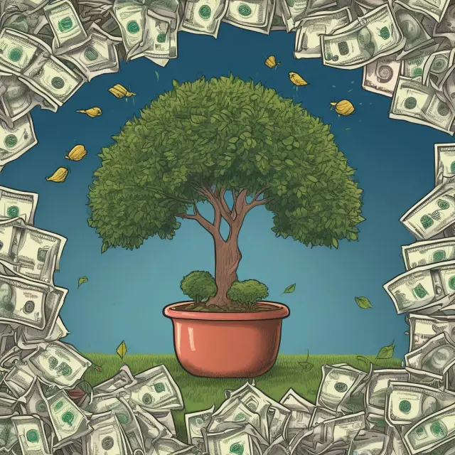An image depicting a flourishing garden with stock, bond, real estate, and cash seeds growing, representing diverse long-term investment opportunities
