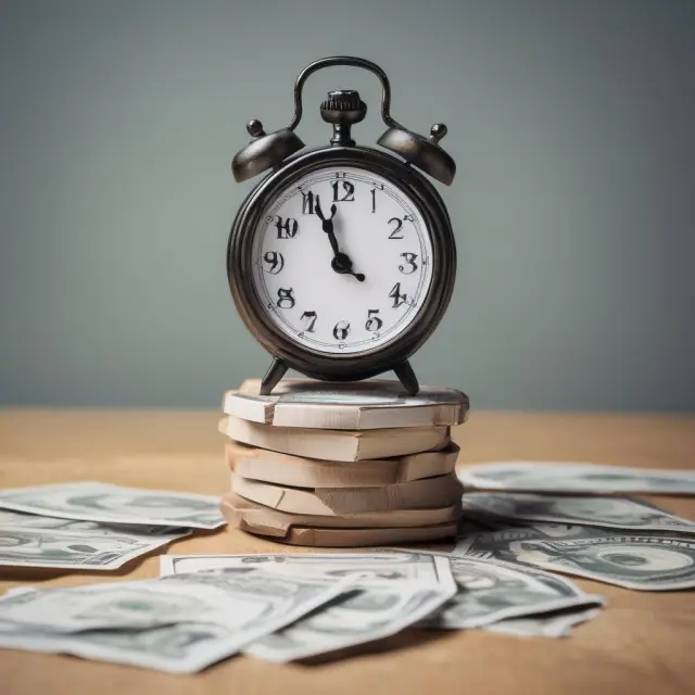 Mortgage loan illustration depicting current portion of long-term debt represented by a ticking clock