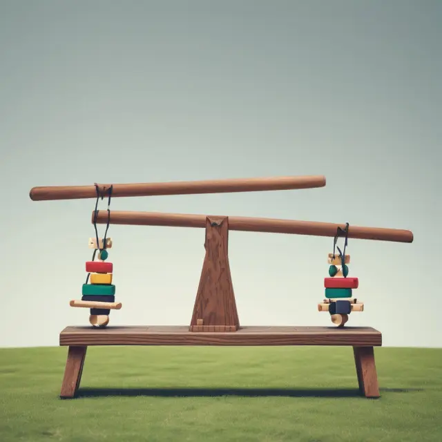 A seesaw balances futures and look-alike contracts representing market competition in exchange-traded futures