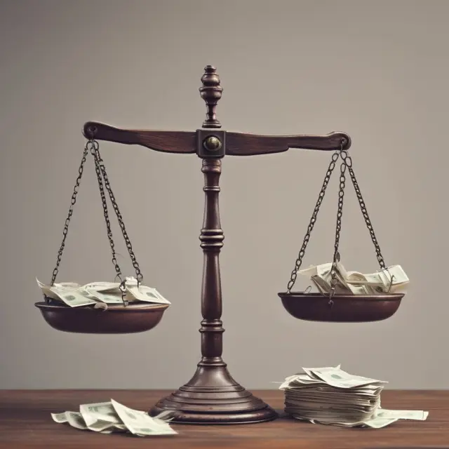 An investor considering the pros and cons of lookback options, depicted as a scale balancing advantages and disadvantages.