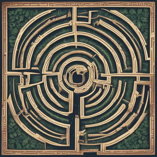 A complex financial maze symbolizing loopholes in tax codes, business deals, and investment strategies
