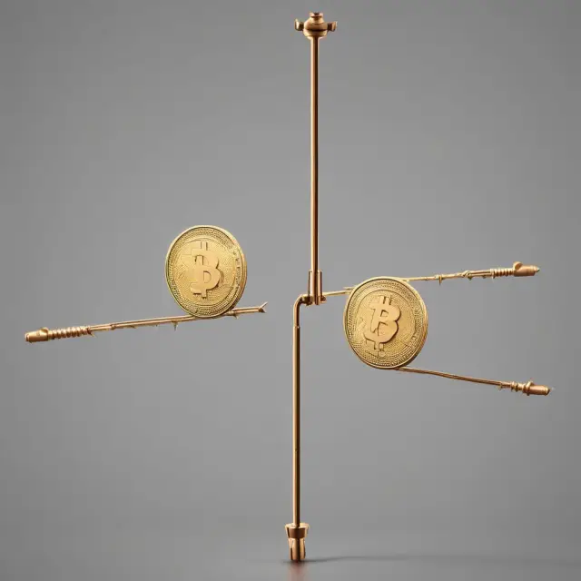 Two sides of a coin balanced atop a line, representing the constant dance between closing finance loopholes and creating new ones