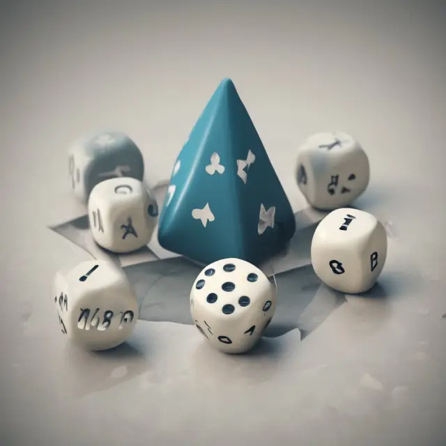 Dice illustrating loss adjustments on an insurance loss development triangle