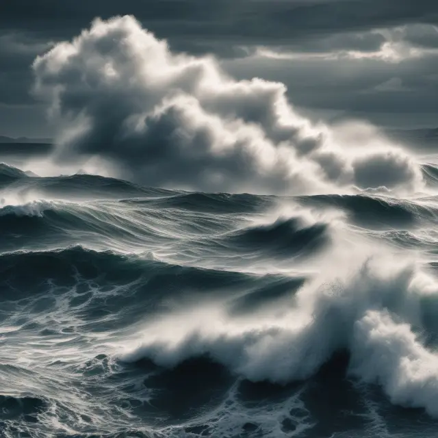 An insurance company braves stormy seas, represented by natural disasters