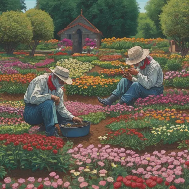 Regulators working in a garden, maintaining financial growth through loss reserves calculations for insurers