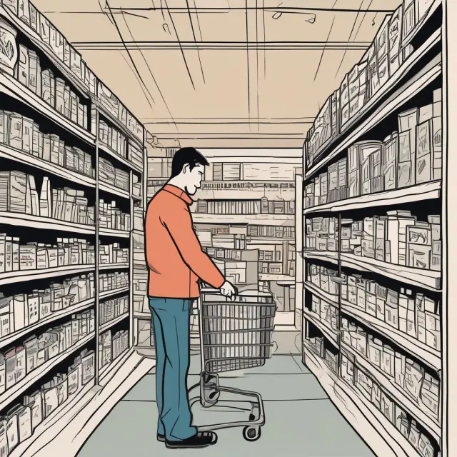 Customer shopping with loss leader items as stores adapt to price competition