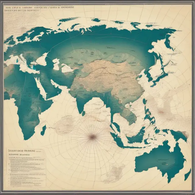 Image: Map of Asia with a bubble bursting over it and deflationary winds blowing, illustrating Japan