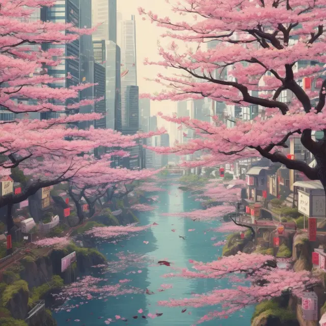 Cherry blossoms represent Japan