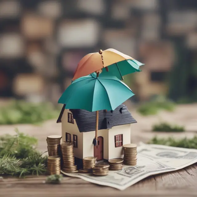 A scene depicting homeowners enjoying their savings from lower mortgage payments as a thriving real estate market blooms, filled with new construction projects.