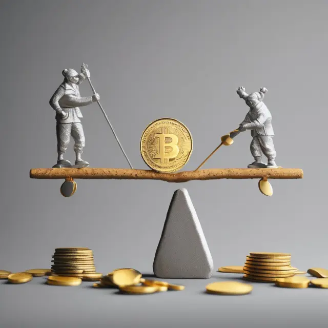 Golden seesaw balancing institutional growth in a low interest rate environment, with one side loaded with coins symbolizing profitability, the other with borrowing costs