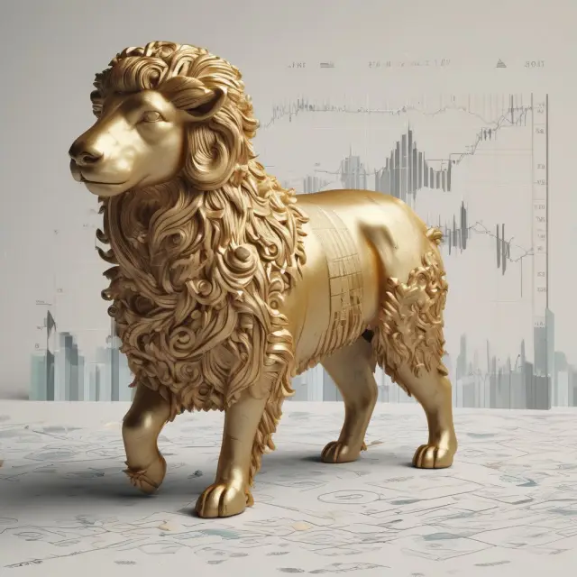 A golden fleece decorated with stock market charts and financial graphs, representing the attractive returns and diversification potential of low/no documentation loans for institutional investors.