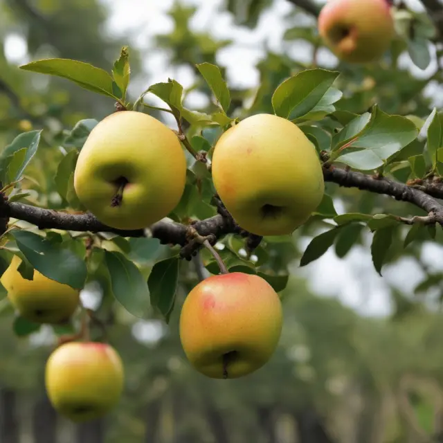 An apple tree with gold-hued branches undergoing three gentle low volume pullbacks amidst an overall uptrend