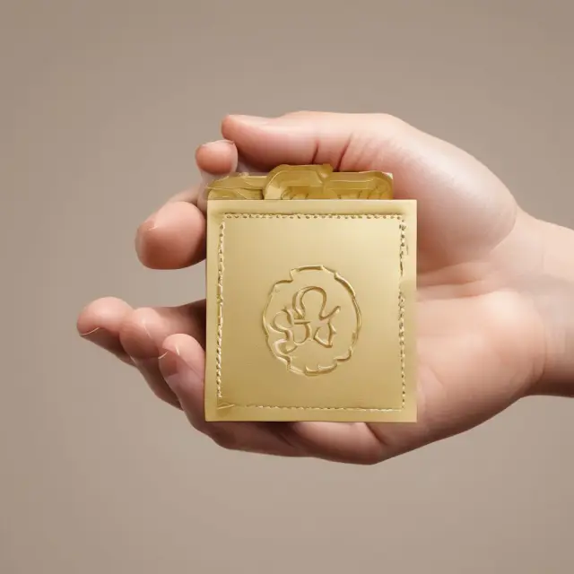 Image of a golden hand holding numerous loyalty points