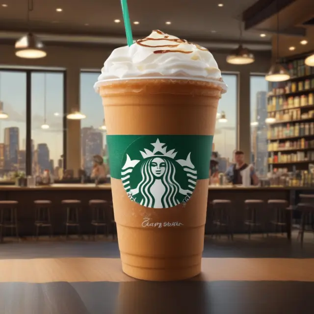 A Starbucks barista handing a coffee to a loyal customer with a full rewards star card, symbolizing loyalty programs
