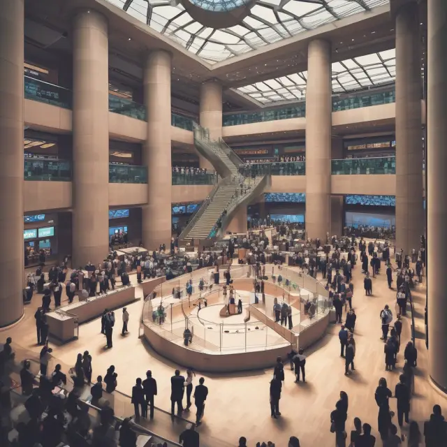 An illustration of the London Stock Exchange with companies climbing up different segments: Premium, Standard, High Growth, and Specialist Funds.