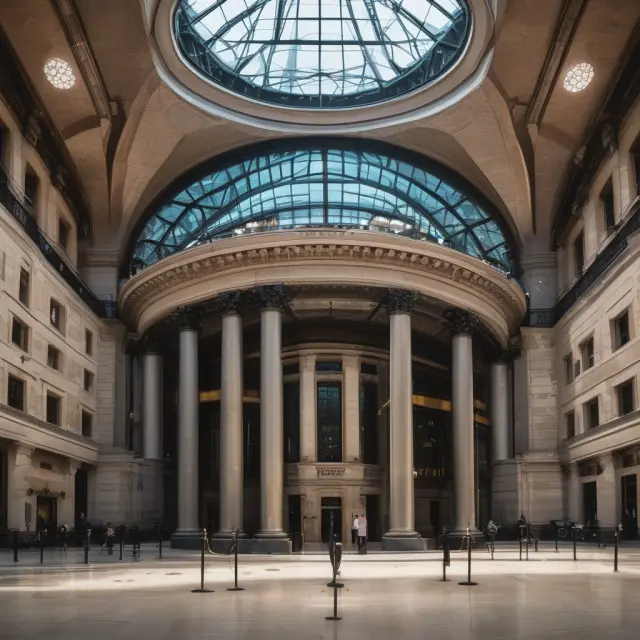 Image of the London Stock Exchange symbolically linking various European capital cities through an intricate web, symbolizing its role as a unifying force in European financial markets