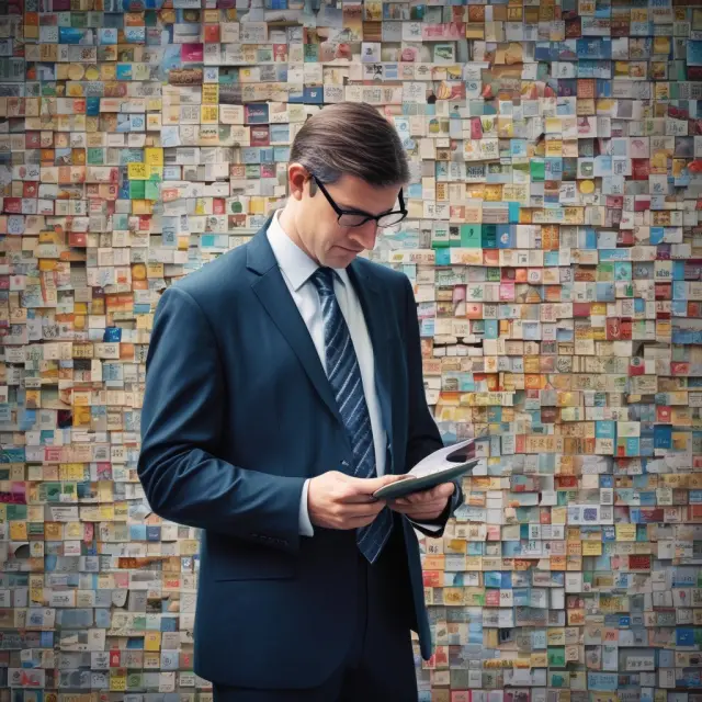 Analyst working with various financial reports to analyze last twelve months data for investment purposes
