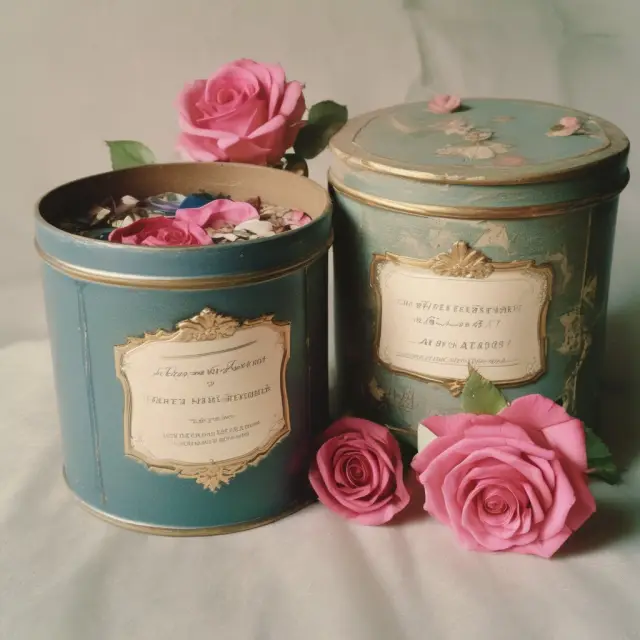 Two time capsules: one with historical financial data and the other symbolizing future growth through roses