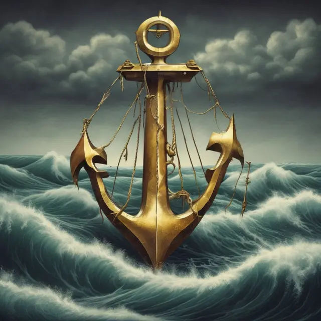 An anchor with debt weighing down a lucrative opportunity as it navigates through stormy regulatory waters, with unexpected costs lying beneath.