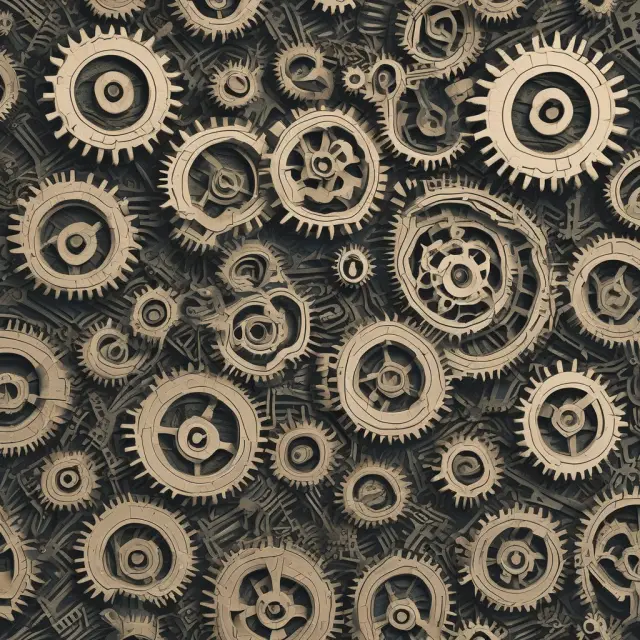 Gears interconnected to represent the Luhn Algorithm validating credit card numbers for accurate transactions