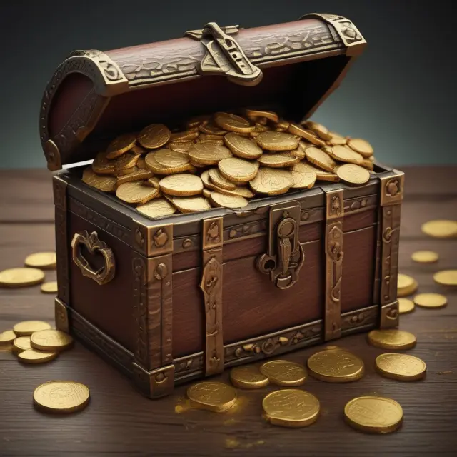 Golden coins filling a treasure chest, symbolizing the financial benefits of lump-sum payments: security, flexibility, tax savings, and investment opportunities.