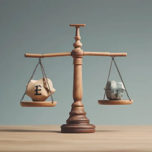 An illustration of a seesaw representing the choice between a lump sum and annuity payment, with individuals weighing their personal circumstances.