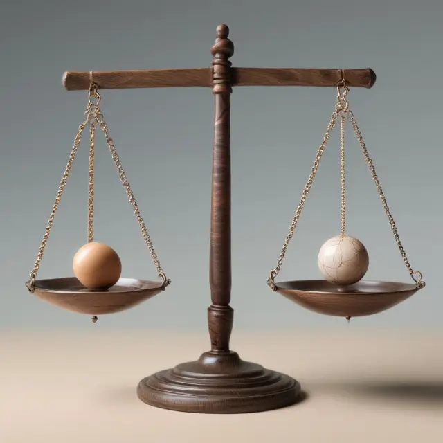 A balanced scale tipped between two hands symbolizing the thoughtful decision-making process of choosing between lump sum and annuity payments.