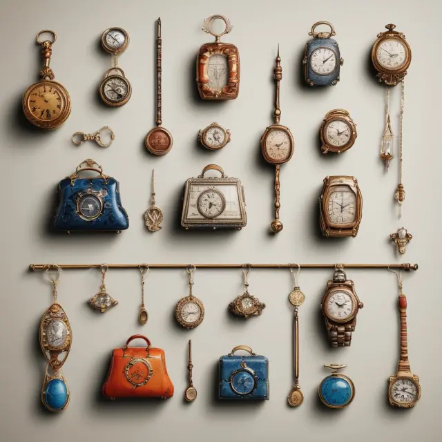 An image depicting various luxury goods from different eras and the corresponding luxury taxes imposed on them, illustrating their transformation into common items over time.