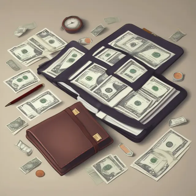 Currencies, checks, and a wallet representing M1