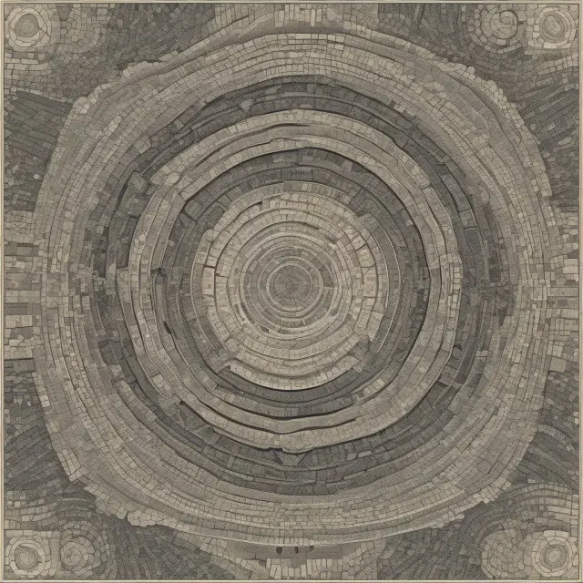 An abstract image of gears (central banks), bricks (businesses), and hands (consumers) interacting around a meandering river representing the M1 money supply